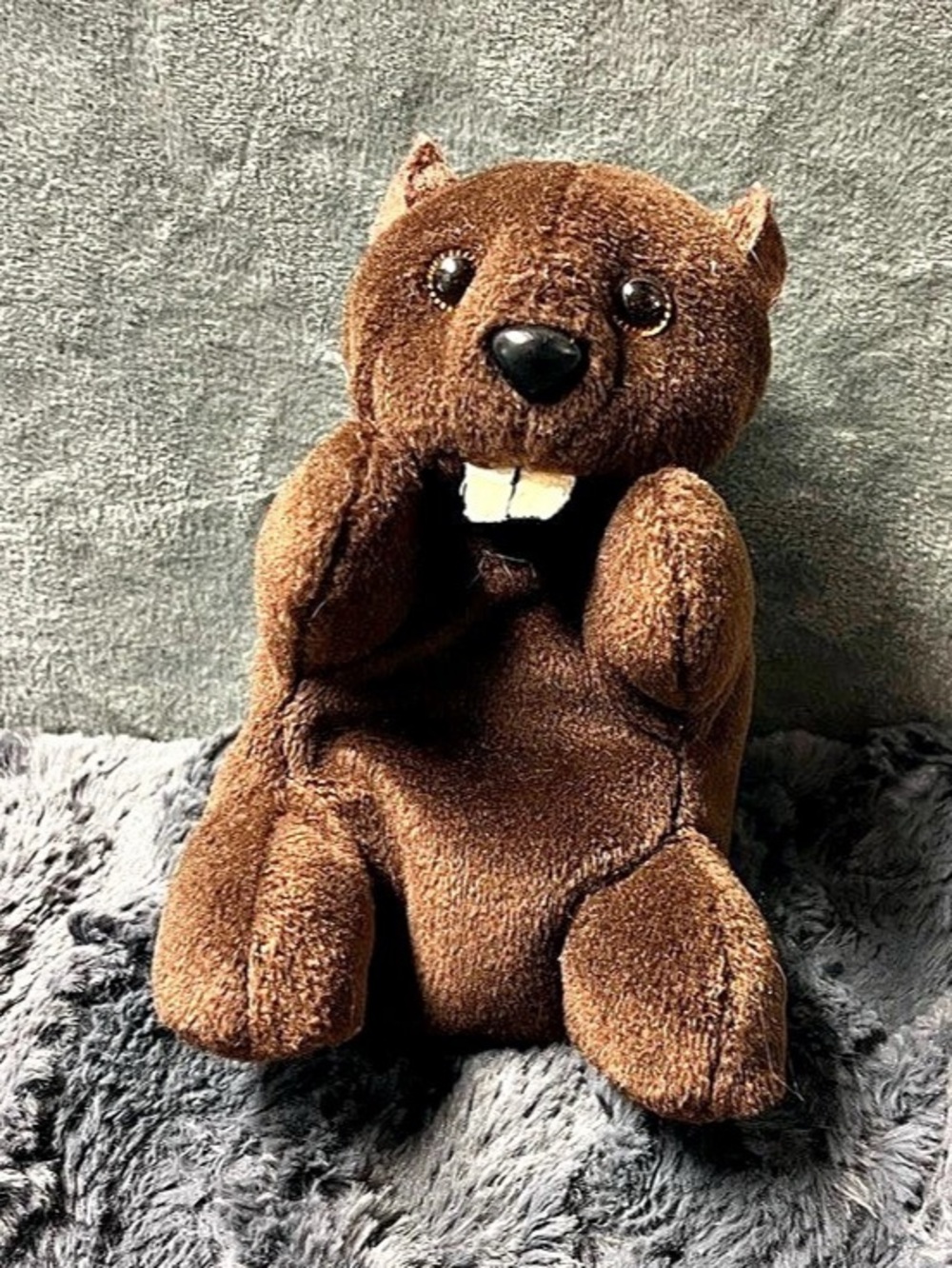 Vintage 24K Polar Puff Beaver Plush Brown 1980s 1990s The 24K Company